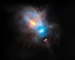 衝突銀河の中で「ガス乱流」を作る2つの大質量ブラックホールを最新の技術で観測の画像 1/4
