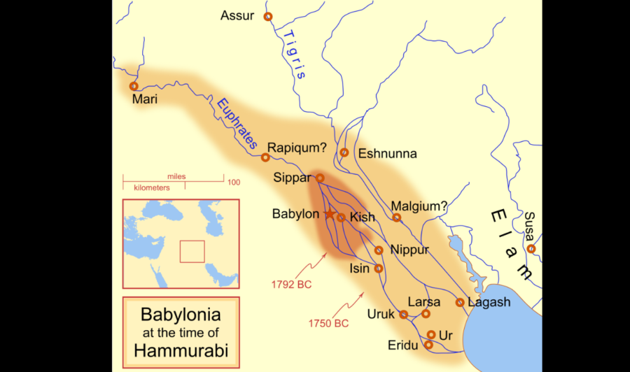 古代バビロニアのあった地域。チグリス・ユーフラテスの両川に挟まれた現在のイラクにあたる土地。
