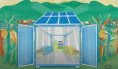 インドでは太陽電池を利用した冷蔵カプセルが各地で設置されている