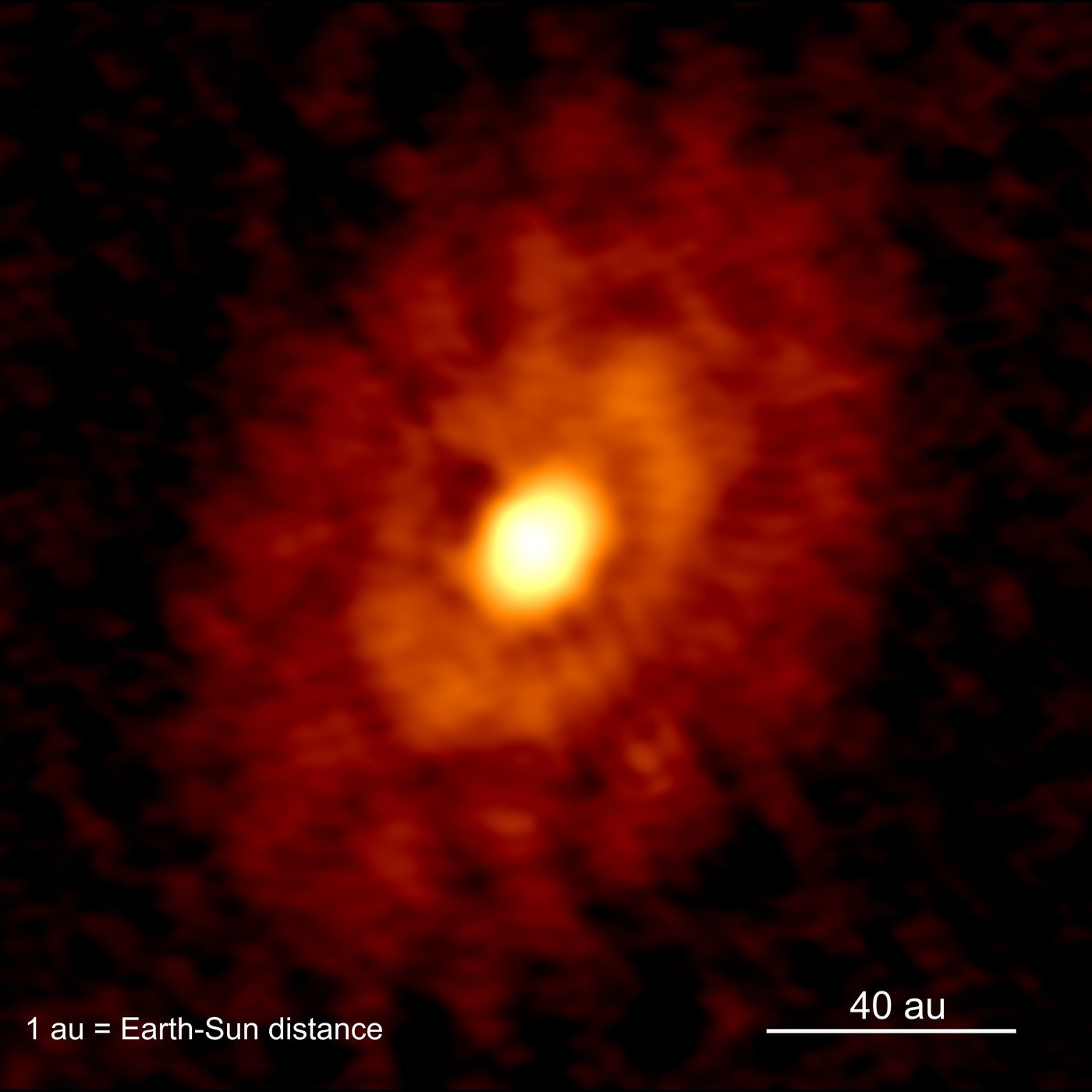 ALMAが撮影したIRS63原始星を取り巻く若い惑星形成ダストリング。