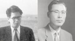 谷山志村予想を提唱した二人の日本人数学者。谷山豊（左）と志村五郎（右）。