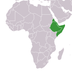 アフリカの角（ソマリア全域とエチオピアの一部）