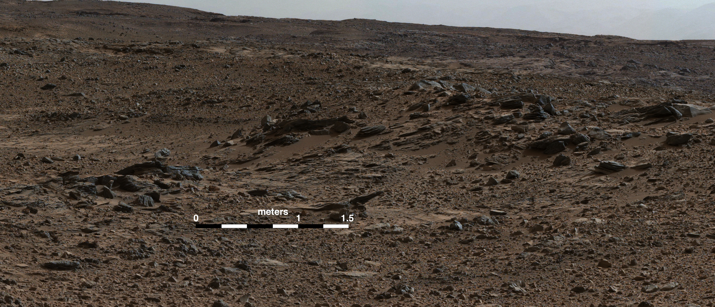 火星ゲイルクレーターにある荒野。地球の乾燥した砂漠と地下の土壌構成が近いかもしれない。