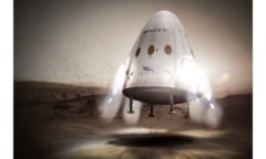 火星に到着するSpaceXのコンセプトアート