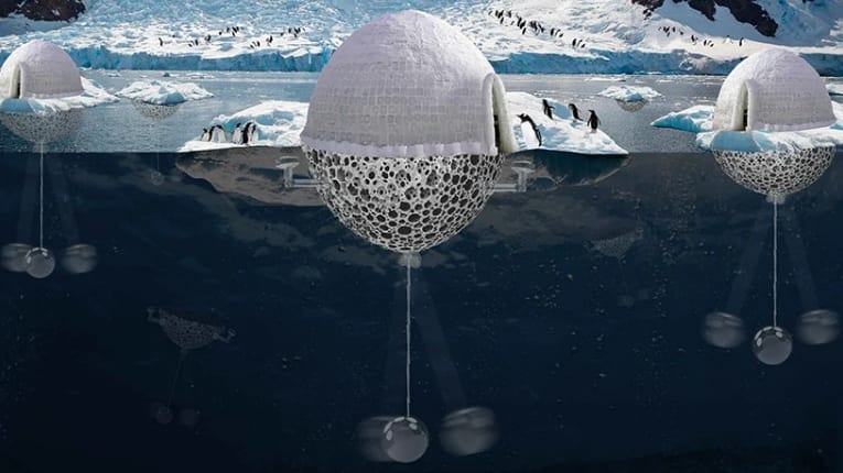 氷床を自動で生み出す「ペンギン保護システム」を建築家が考案