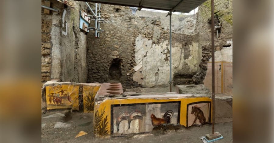 約2000年前の「ファストフード店」をポンペイ遺跡で発見！食材が描かれた絵も発掘（イタリア）