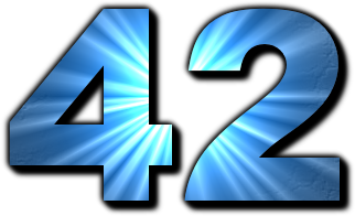SF作家ダグラス・アダムズの作品登場する有名なフレーズ「 生命、宇宙、そして万物についての究極の疑問」の答え。それは42とされている。
