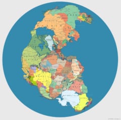 現代の国境を描いたパンゲア大陸