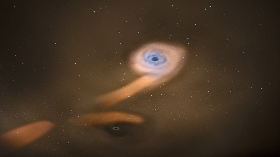 超大質量ブラックホール連星のイメージ。