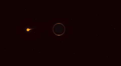 ブラックホールに吸い込まれる星のイメージ動画