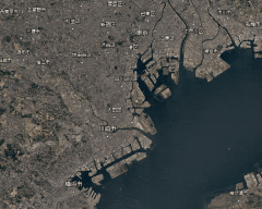 東京湾周辺の1984年から2020年までの変化。