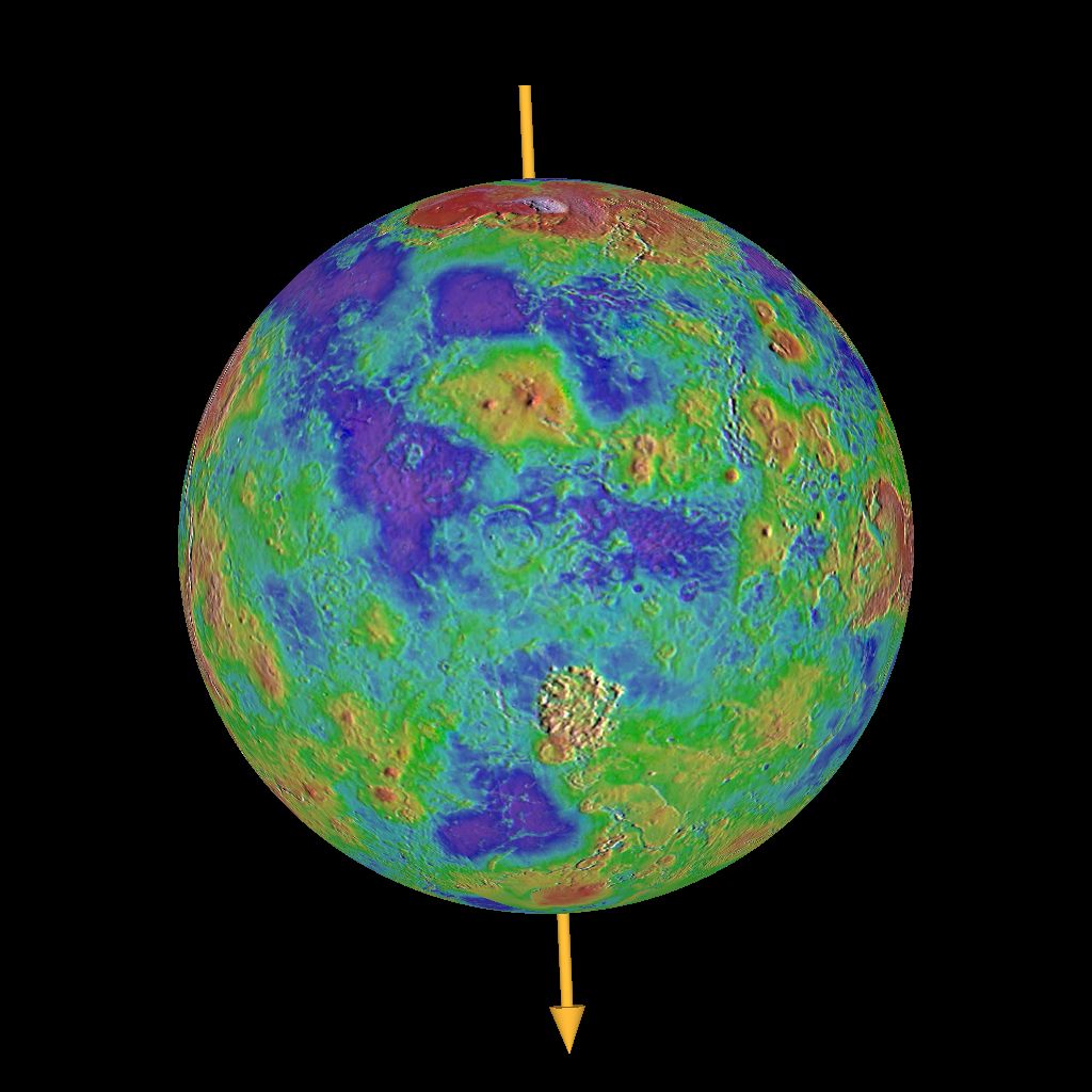 金星の回転軸を表した画像