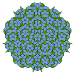 ペンローズ・タイルとして知られる規則性はあるのに周期性はないパターンの例。準結晶はこのアイデアの3次元ヴァージョンになっている。
