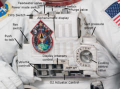 宇宙服の前面に取り付けられている制御装置