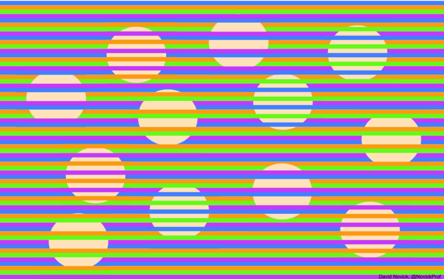 2D形状の平らな円盤にムンカー・ホワイト錯視を適用した画像
