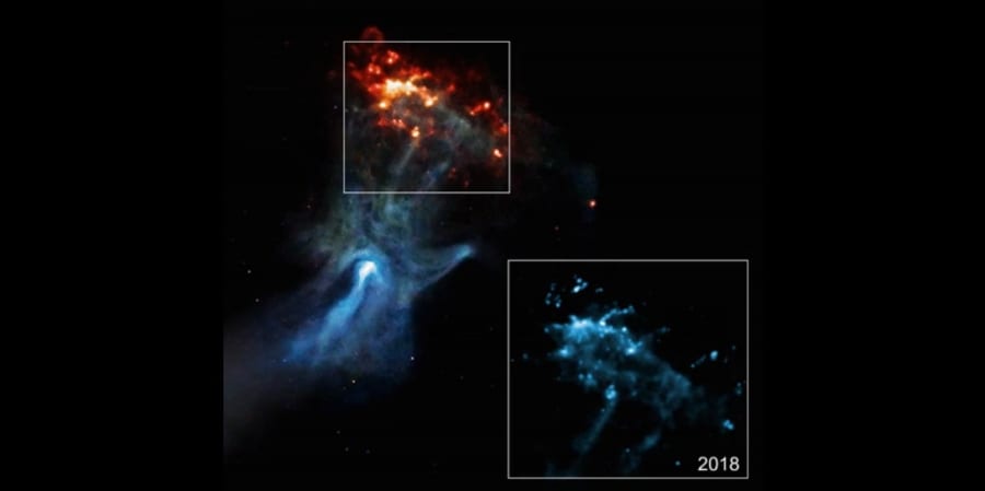 超新星爆発で生まれた 神の手 から爆風の速度が明らかに ナゾロジー