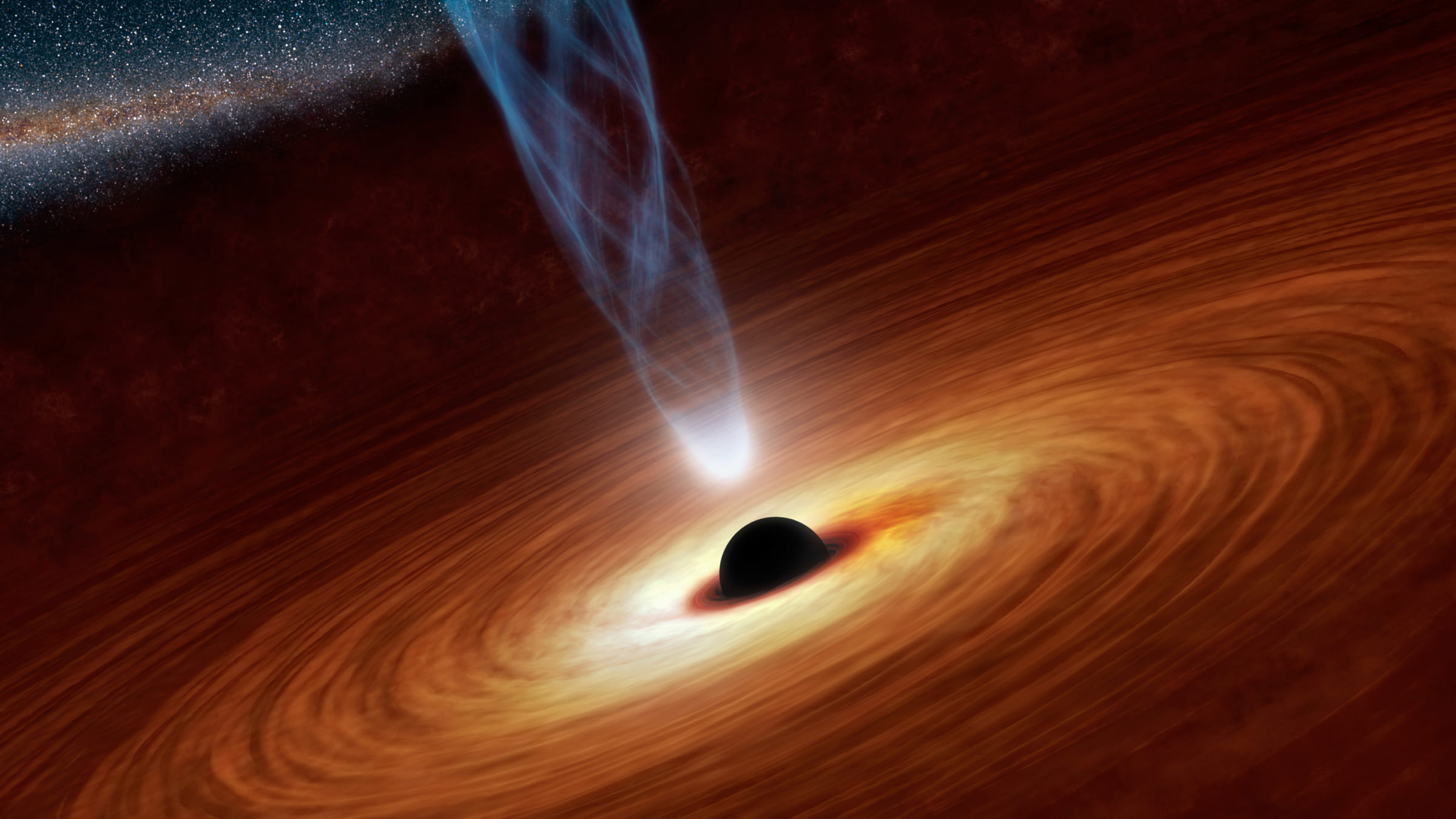 超大質量ブラックホールはエネルギー粒子の流出ジェットを放つ