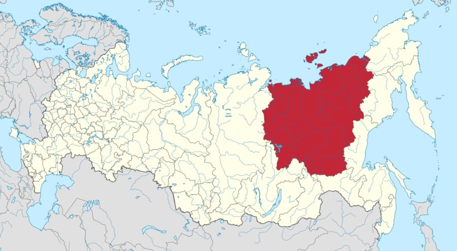 サハ共和国はシベリア北東に位置する。旧称はヤクート。