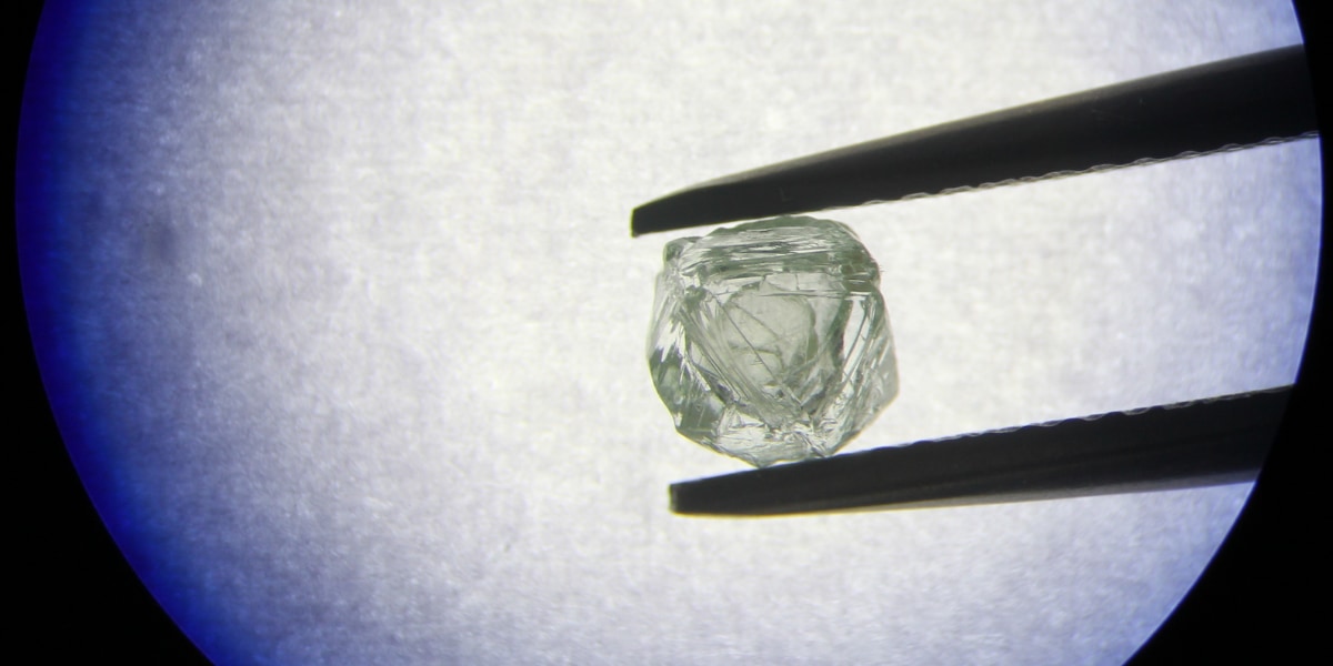 ダイヤの中の空洞に別のダイヤが入った珍しいダイヤモンド