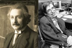 （左）アルベルト・アインシュタイン, （右）スティーヴン・ホーキング