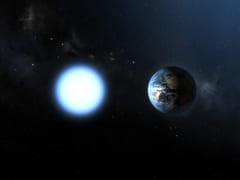 太陽のような星は死ぬと地球サイズのコアだけが残り予熱で輝く白色矮星になる