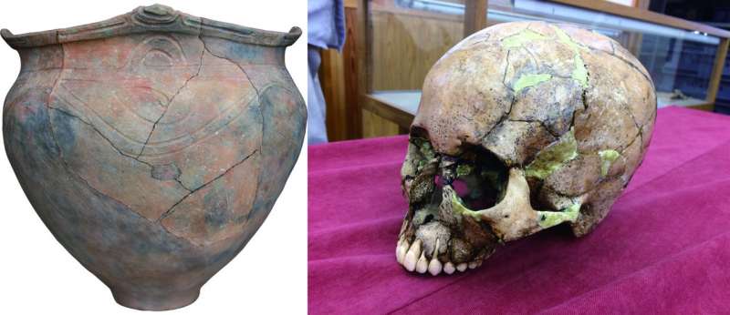 縄文時代の陶器と頭蓋骨