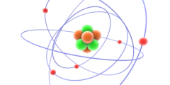 原子の構造を示したアートワーク。中性子は原子核の中では安定するが自由中性子は15分程度の寿命しか持たない。