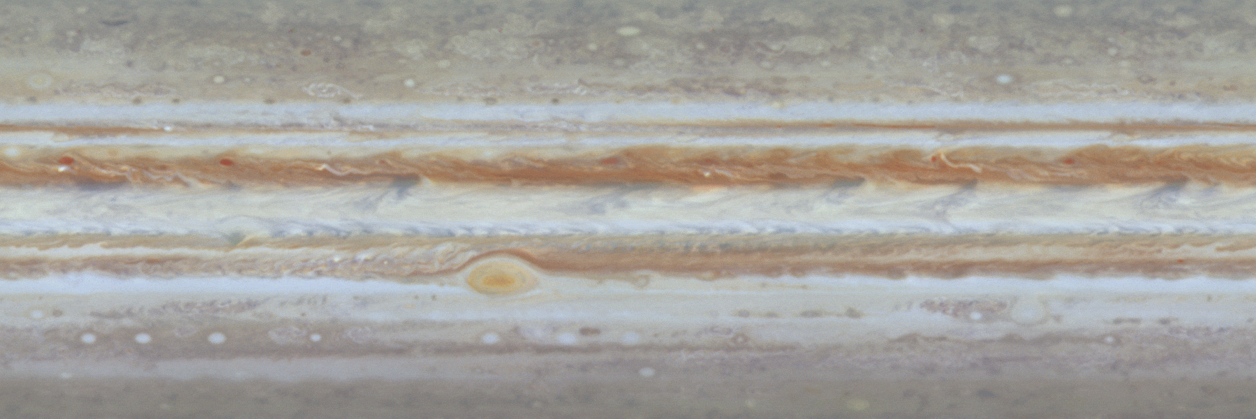 木星の雲の流れを示したアニメーション