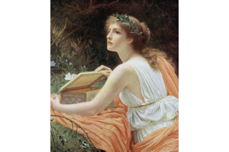 ギリシャ神話パンドラの匣。Pandora's box Charles - Edward Perugini（1839 – 1918）