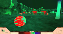 「A Slower Speed of Light」のゲーム画面。ボールを拾っていくとこの世界では光の速度が遅くなっていく。