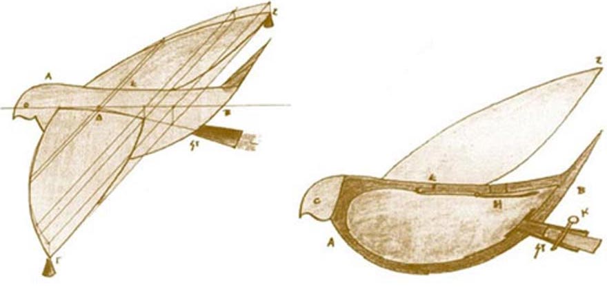 史上初の自走式飛行ロボ「空飛ぶハト」のイメージ図