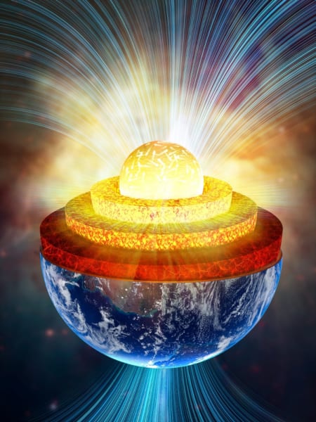 超イオン状態の地球内核のイメージイラスト