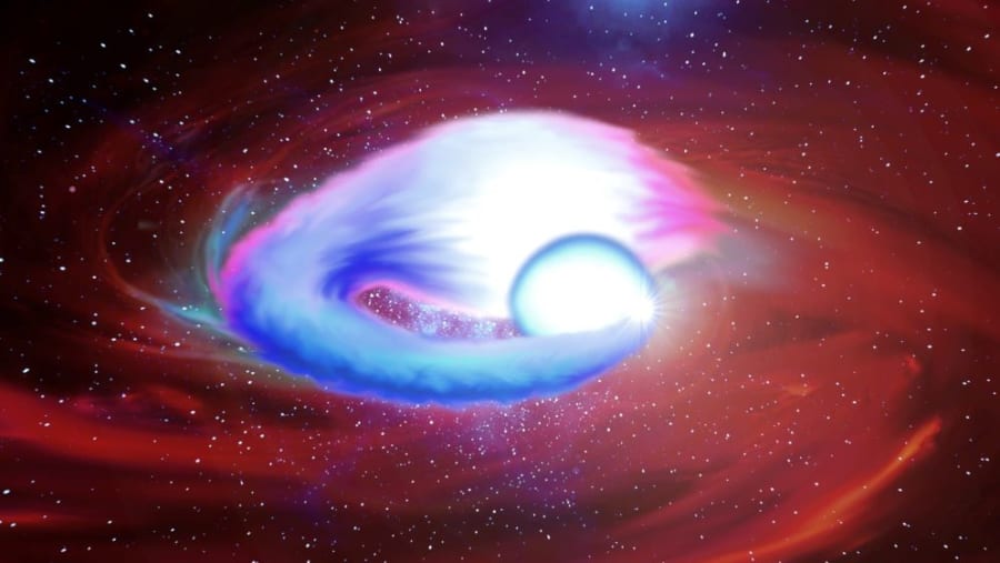 特殊な構造の星は、二つの白色矮星の融合から生まれた