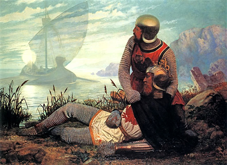 アーサー王の死を描いた19世紀の絵画