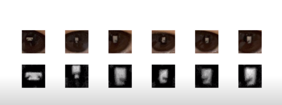 瞳に映った画面のパターン