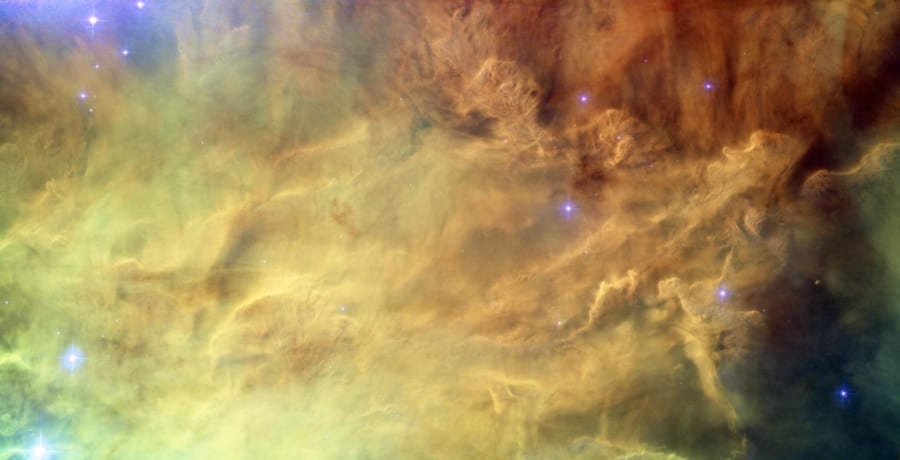 ハッブル宇宙望遠鏡が撮影した干潟星雲。これら星雲はヘリウム3の主要な供給源であり、その起源はビッグバンまで遡る。