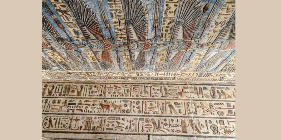 古代エジプト彫刻 ホルス神 とアヌビス神の間に立つラムセス1世の壁画彫刻 彫像/ カイロ 神殿 王宮 ピラミッドレリーフ（輸入品） - 家具、インテリア