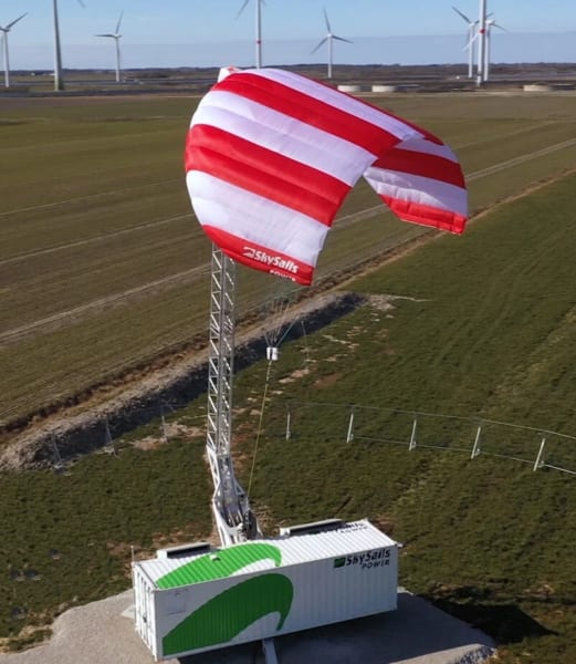 凧あげの要領で発電する新しい風力発電機