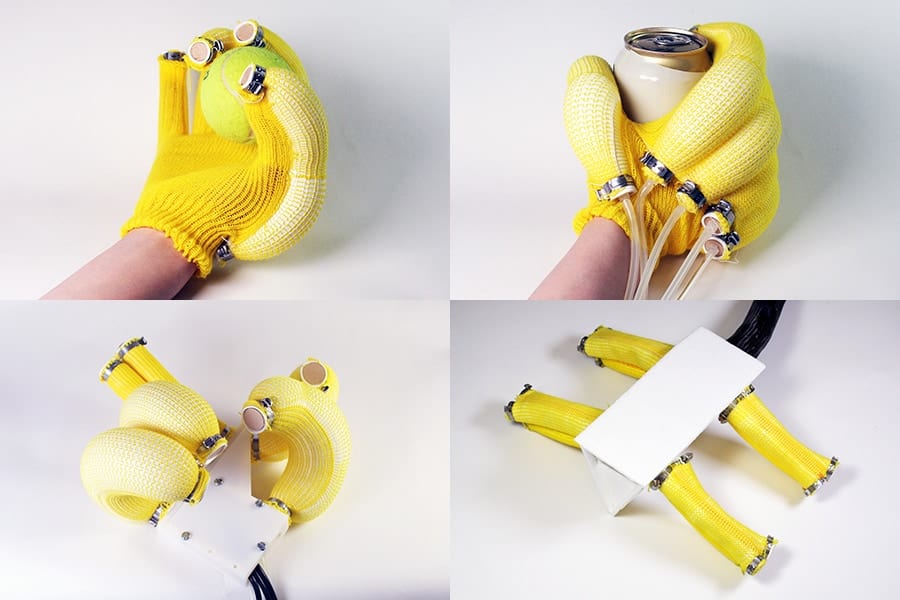 空気圧で物を掴む！　バナナみたいなソフトロボット