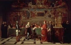 ローマの異端審問所で異端審問を受けるガリレオ