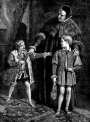 若きエドワード6世と鞭打ち少年を描いた画（作・1882年）