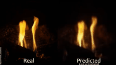AIが認識する変数をもとにシミュレートされた炎は現実と同じような挙動をみせる