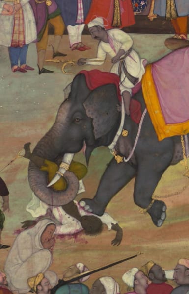 北インドのムガル皇帝アクバルの治世の公式年代記アクバルナーマの挿絵