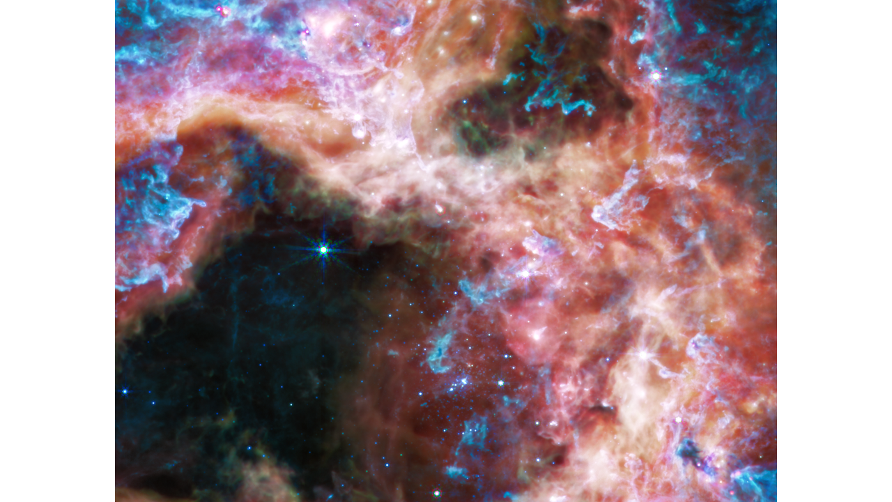 中赤外線装置「MIRI」で撮影したタランチュラ星雲