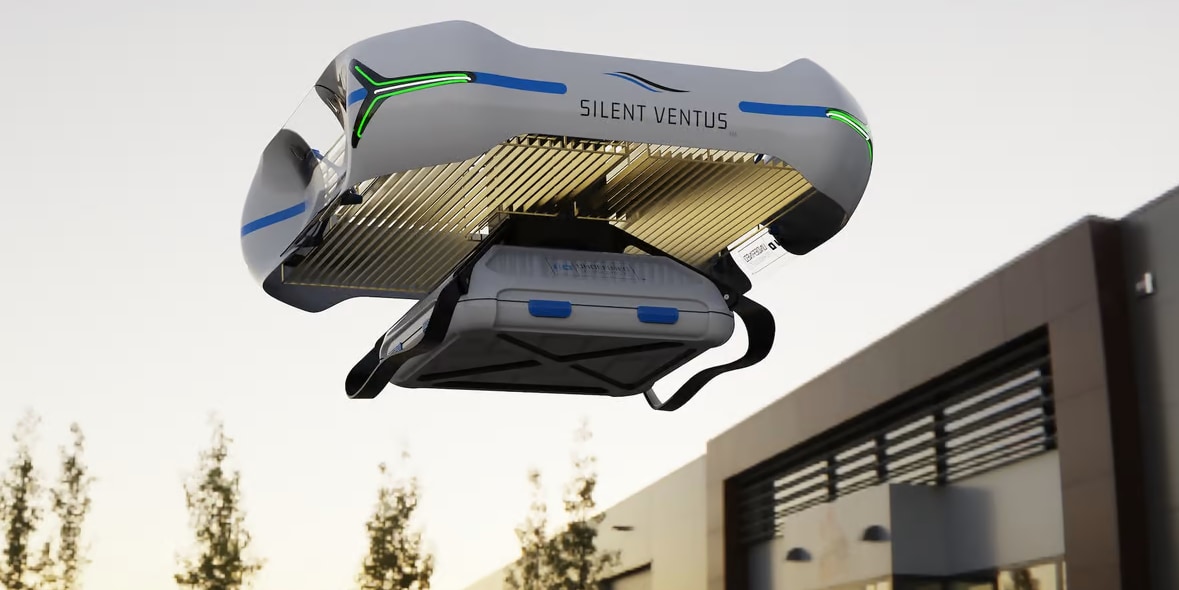 イオン風で飛ぶドローン「サイレントヴェントス」のイメージ
