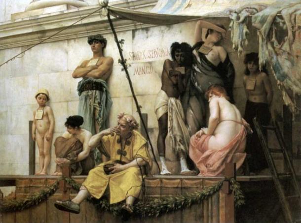 古代ローマの奴隷マーケット
