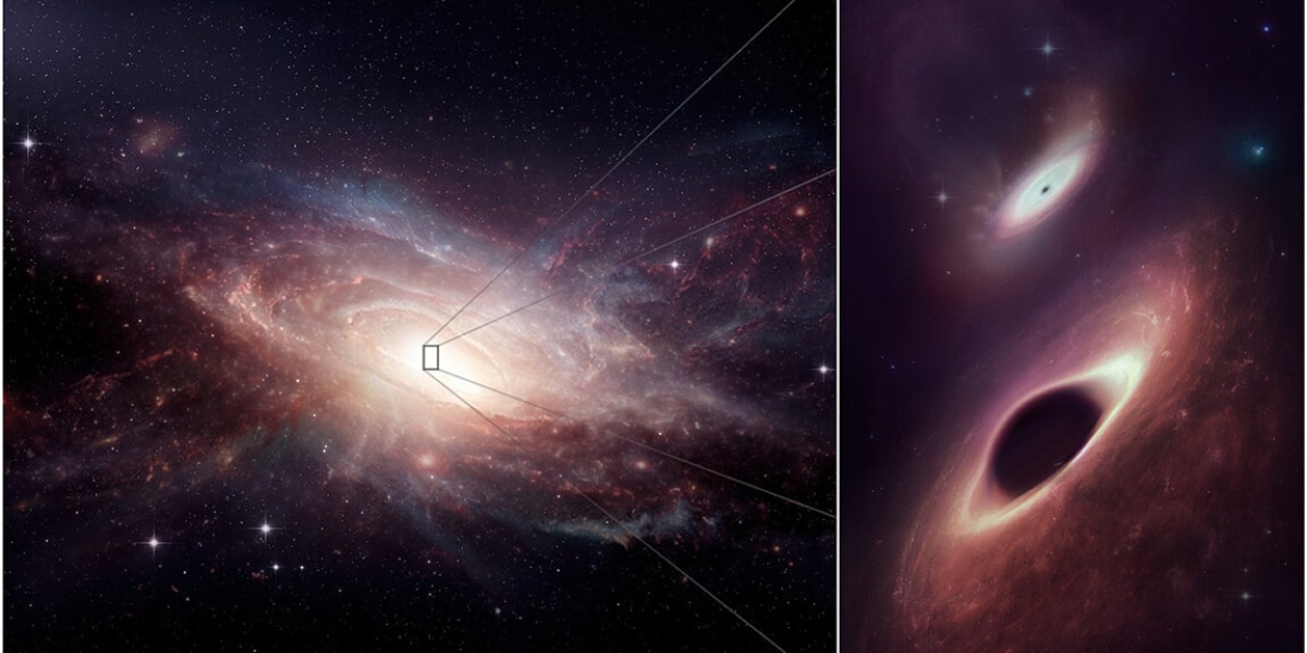 合体した銀河の中心に「連星ブラックホール」を発見！