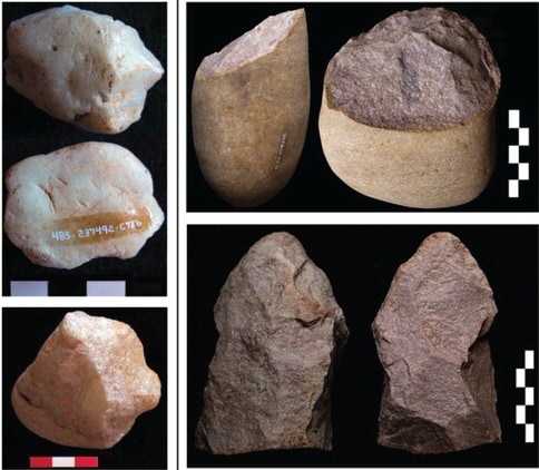 ペドラ・フラダ遺跡や近隣の遺跡で発見された「古代の石器」