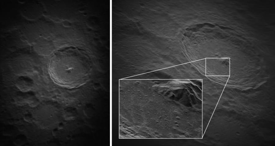 惑星レーダーのプロトタイプで取得した解像度5メートルのティコクレーターの画像