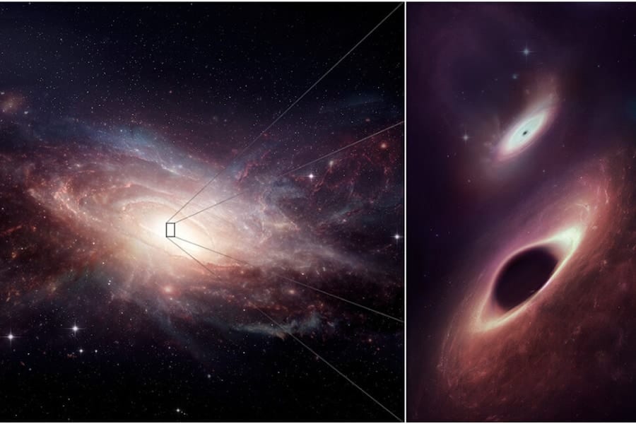 わずか750光年しか離れていない「超大質量ブラックホール連星」を衝突銀河から発見！